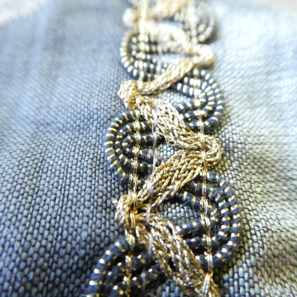 Vintage Boucle Wool Duster Jacket Pockets Open Front Lined Embellished Beige 6 - Picture 13 of 15